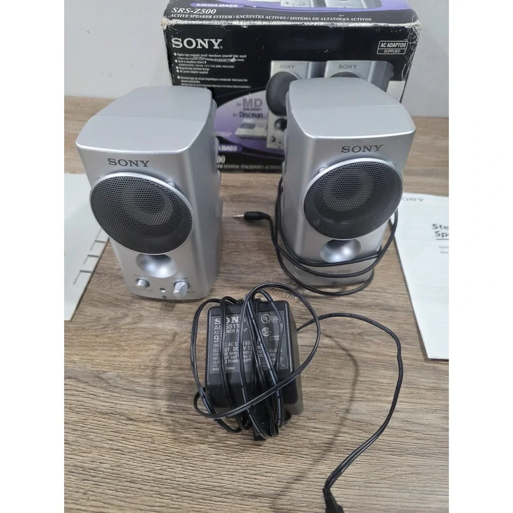Vintage Sony SRS-Z500 Speakers New In Box Walkman Discman